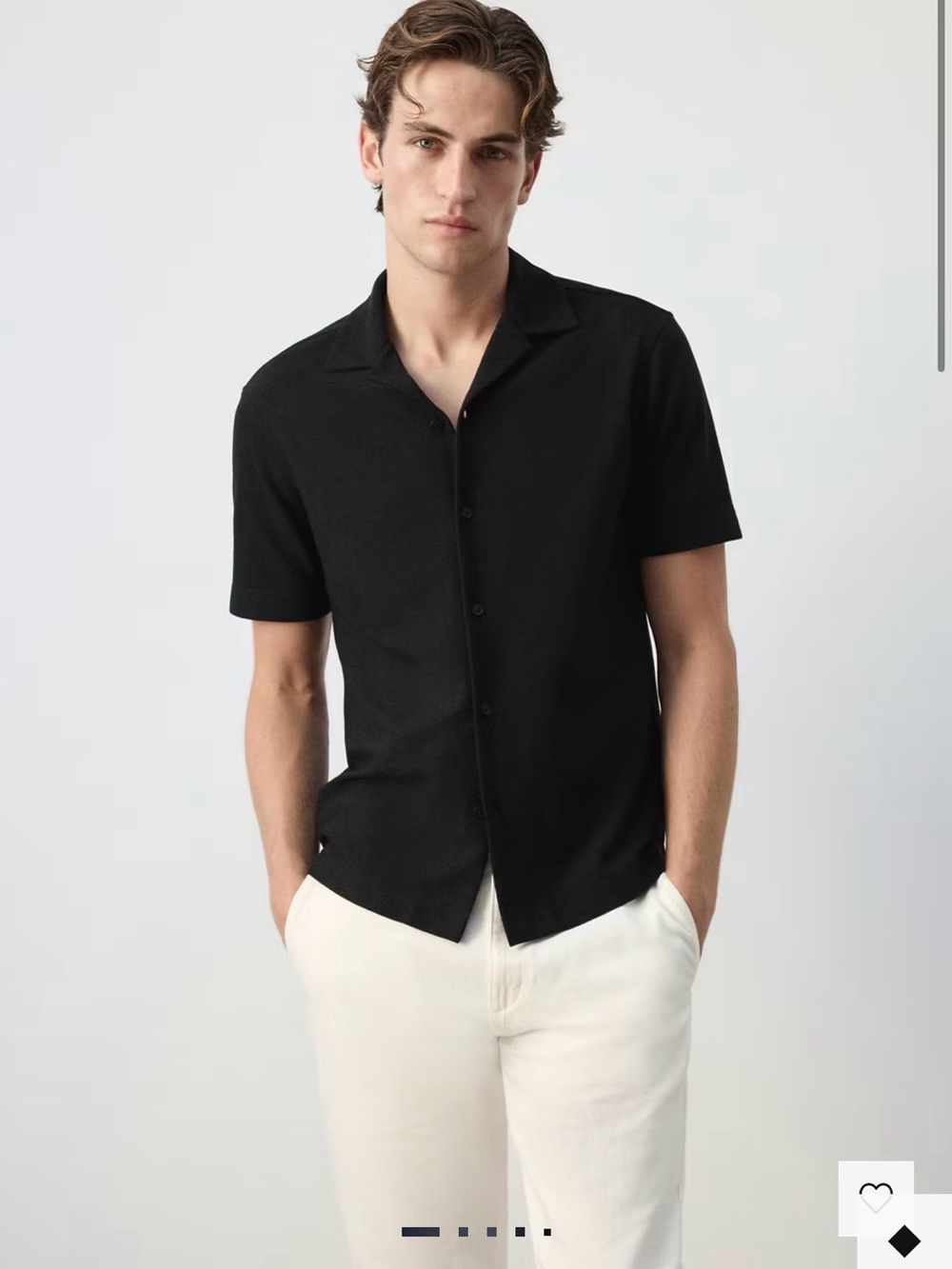 Mango REGULAR FIT COTTON BLEND TEXTURED SHIRT